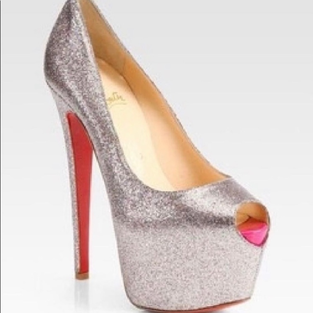 Christian Louboutin Highness 160 Silver Glitter